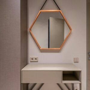 Geometric Hexagon Mirror