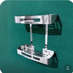 Stainless Steel Double Straight Shelf –Chrome Finish