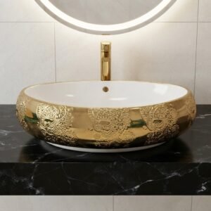ART BOWL ENGRAVED CARVING GOLD DESIGN