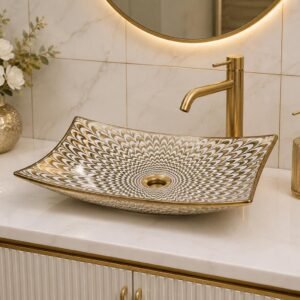 ART BOWL CURVED GOLD