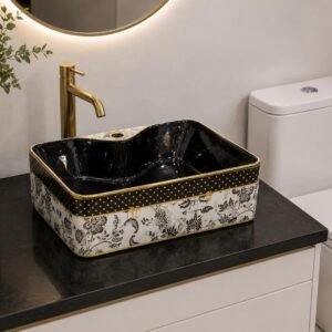 ART BOWL BLACK ND GOLD