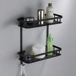 Stainless Steel Double Straight Shelf –BlackFinish