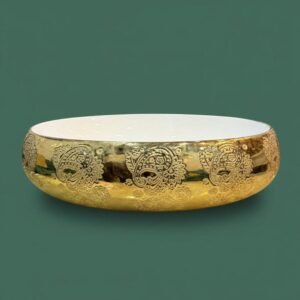 ART BOWL ENGRAVED CARVING GOLD DESIGN