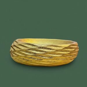 ART BOWL ENGRAVED CARVED GOLD