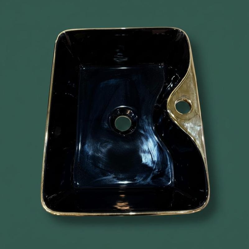 ART BOWL SQUARE BLACK ND GOLD - Image 4