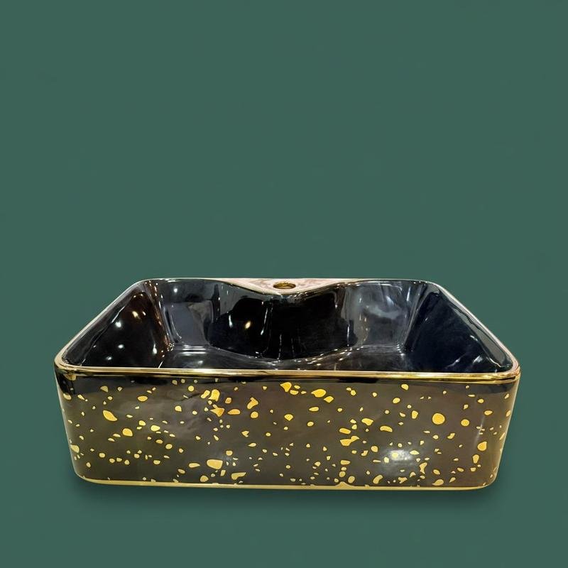ART BOWL SQUARE BLACK ND GOLD - Image 3