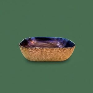 ART BOWL ENGRAVED PURPLE AND GOLD