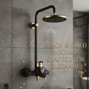 Complete Shower Set Gold & Black