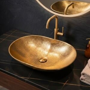 ART BOWL CURVED GOLD